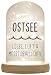 Produktbild WB wohn trends LED-Glaskuppel, Ostsee Liebe Luft Meeresrauschen, 16,5x11cm, Glasglocke mit LED-Licht und Holz-Fuß LED-Laterne LED-Lampe mit Text Spruch