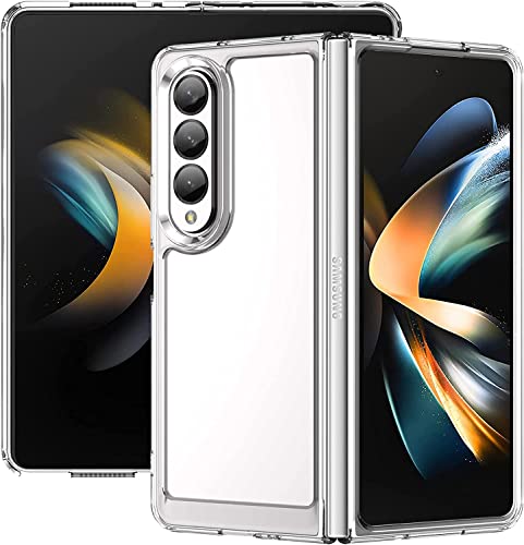 Miimall Funda compatible con Samsung Galaxy Z Fold 4, funda protectora para Z Fold 4, marco de TPU suave + parte trasera de policarbonato duro, a prueba de golpes, antiarañazos, cobertura completa,
