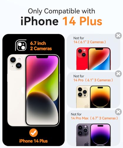 Image of CANSHN Magnetic for iPhone 14 Plus Case Clear, Upgraded [Full Camera Protection] [Compatible with Magsafe] Non-Yellowing Protective Shockproof Bumper - Clear