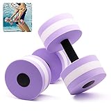 Kxuhivc Water Dumbbells Aquatic Exercise Dumbells Water Aerobics Workouts 2PCS Foam Barbells Hand Bars Pool Resistance for Men Women Kids Weight Loss Water Sports Fitness Tool (Purple)