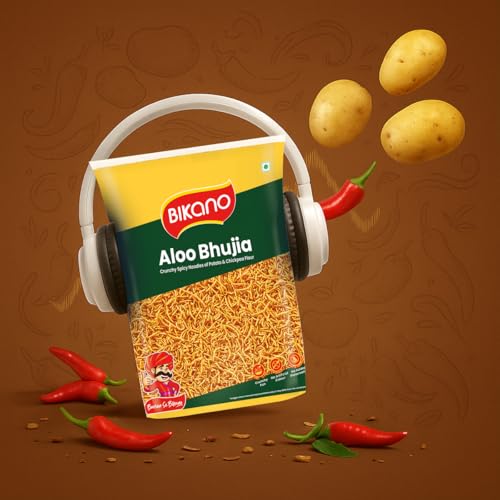 Image of Bikano Aloo Bhujia | Crunchy and Spicy Aloo Bhujia Snack | Perfect Tea-Time Namkeen - 1kg (Pack of 2)