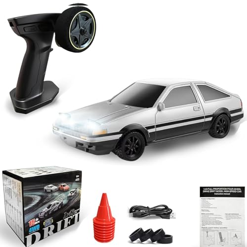 Image of 1 /43 Mini RC Drift Car with Gyroscope, 2.4GHz 4WD Full Proportional High Speed Micro Hobby RC Cars with Lights Racing Tires, Fast Small Remote Control Car, Toy Model Gift for Adults Kids Boys Girls