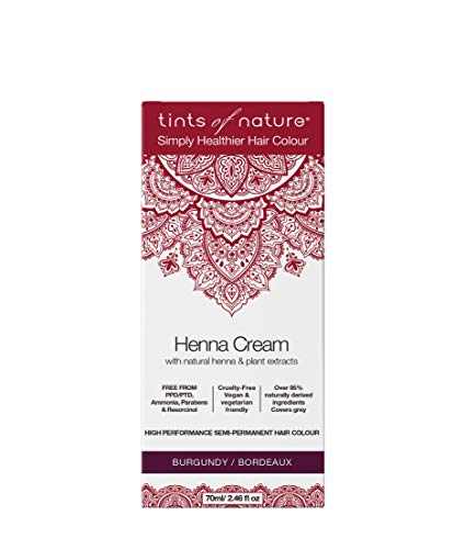 Tints of Nature Burgundy Semi-Permanent Henna Cream Hair Colour Natural and Organic - Single Pack