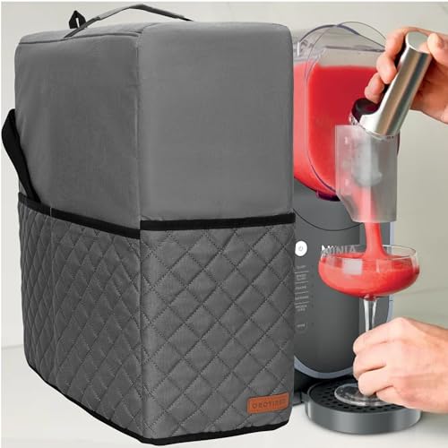 Image of CROTIRAD Slushie Machine Cover for Ninja Slushy Frozen Drink Maker, Foldable Dust Cover for Ninja Slushie Machine, Easy Storage Fits Ninja Slushi Maker, Upgrade, Quilted Gray
