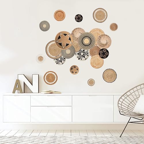 PLIGREAT 2 Feuilles D'Autocollants Muraux Autocollant De Style Bohème Amovible Panier De Style Bohème Stickers Muraux Salon Chambre Bureau Décoration