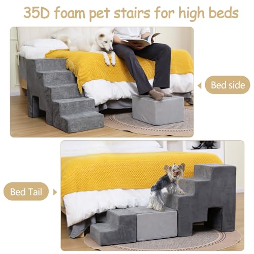 Escadas para cães pequenos, escadas de espuma para animais de estimação para camas altas de até 50 a