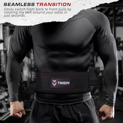 TAVIEW Schlitten-Zuggürtel mit verstellbarem Verschluss, 2-Schlitten-Zuggurte.4 Haken – ideal für Widerstandstraining, Kraft, Agilität und multidirektionales Ziehen (Schwarz&Rot)