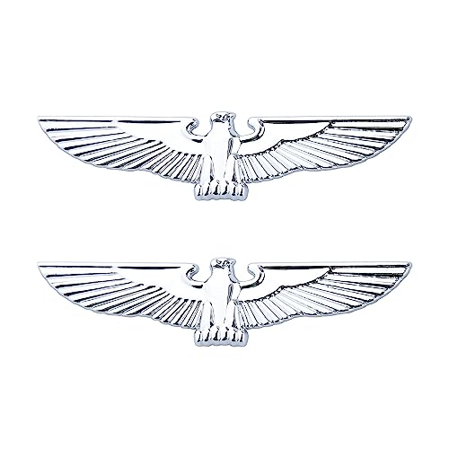 Image of 2X Eagle Wings Emblem 3D Metal Sticker Emblem Animal Car Decoration nameplate Logo Right /Left /Tailgate Fender Badge Compatible with Car Truck car Accessories fit Universal (Silver)