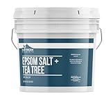 Tea Tree Epsom Salt (1 Gallon Bucket, 8 lb) by Earthborn Elements, Infused with Tea Tree Essential Oil, Skin Soothing, Foot Soak, Stress Relief, Aromatherapy