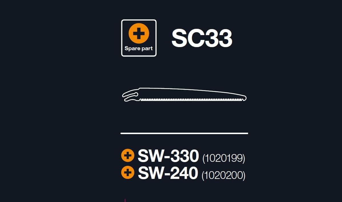 Fiskars Straight replacement blade (SC33), For professional pruning saw SW-330 and SW-240, Spade Length: 33 cm, High Steel, 1020195