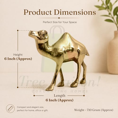 Image of Brass Camel Plain Statue | Weight - 710 G Approx | 6 Inch Approx | Vastu Brass Showpiece for Home| Camel Statue for Vastu | (Zonal Placement-W,WNW)