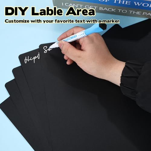 26 Stück Schallplatten-Trennblätter, 31,5 x 34 cm, Kunststoff, mit Tabs, wiederverwendbare LP-Organizer, DIY, Blanko-Album, Vinyl-Trennwände für 33 U/min, LP-Organisation (Schwarz)