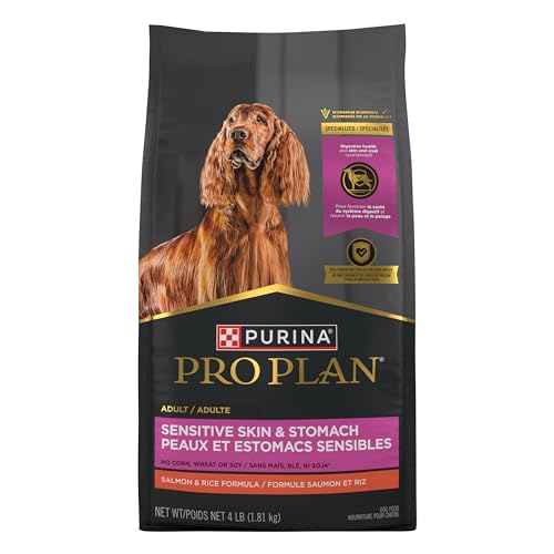 Purina Pro Plan Sensitive Skin and Stomach Dog Food Dry, Adult Salmon & Rice Formula, Digestive Health - 4 lb. Bag - Thumbnail 4