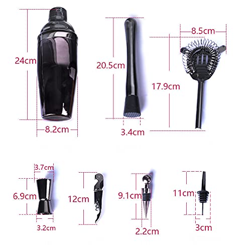Bar Set, 19 Stuk Roestvrijstalen Cocktail Shaker Bar Tools, Met Roterende Displaystandaard, Premium Barting-Kit Voor… - Afbeelding 7