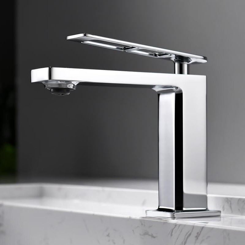 Robinet de lavabo mitigeur à commande monotrou précise pour eau chaude et froide