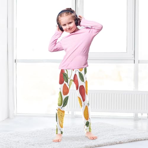 Bolaz Toddler Girls Leggings Printed Yoga Pants Leggings Colorful Tropical Fruit Nashi Pear for Kids4