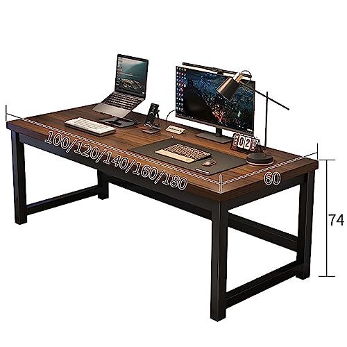 Table d'écriture moderne bureau ordinateur industriel marron 99 cm