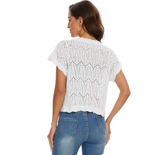 Open Front Summer Cotton Thin Cardigans for Women Lightweight Cropped Cardigan Sweaters for Women4