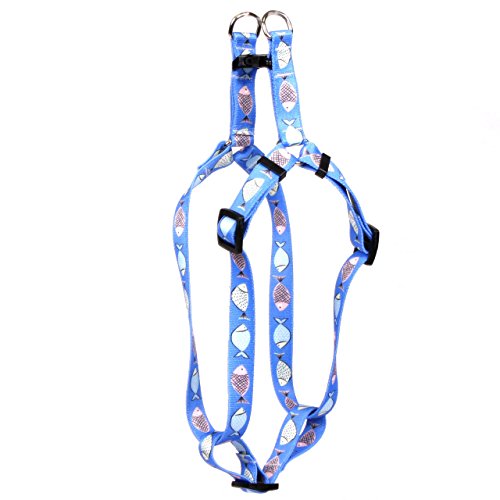 Image of Yellow Dog Design Go Fish Step-in Dog Harness 3 /4 inch Wide and Fits Chest Circumference of 9 to 15 inch, Small
