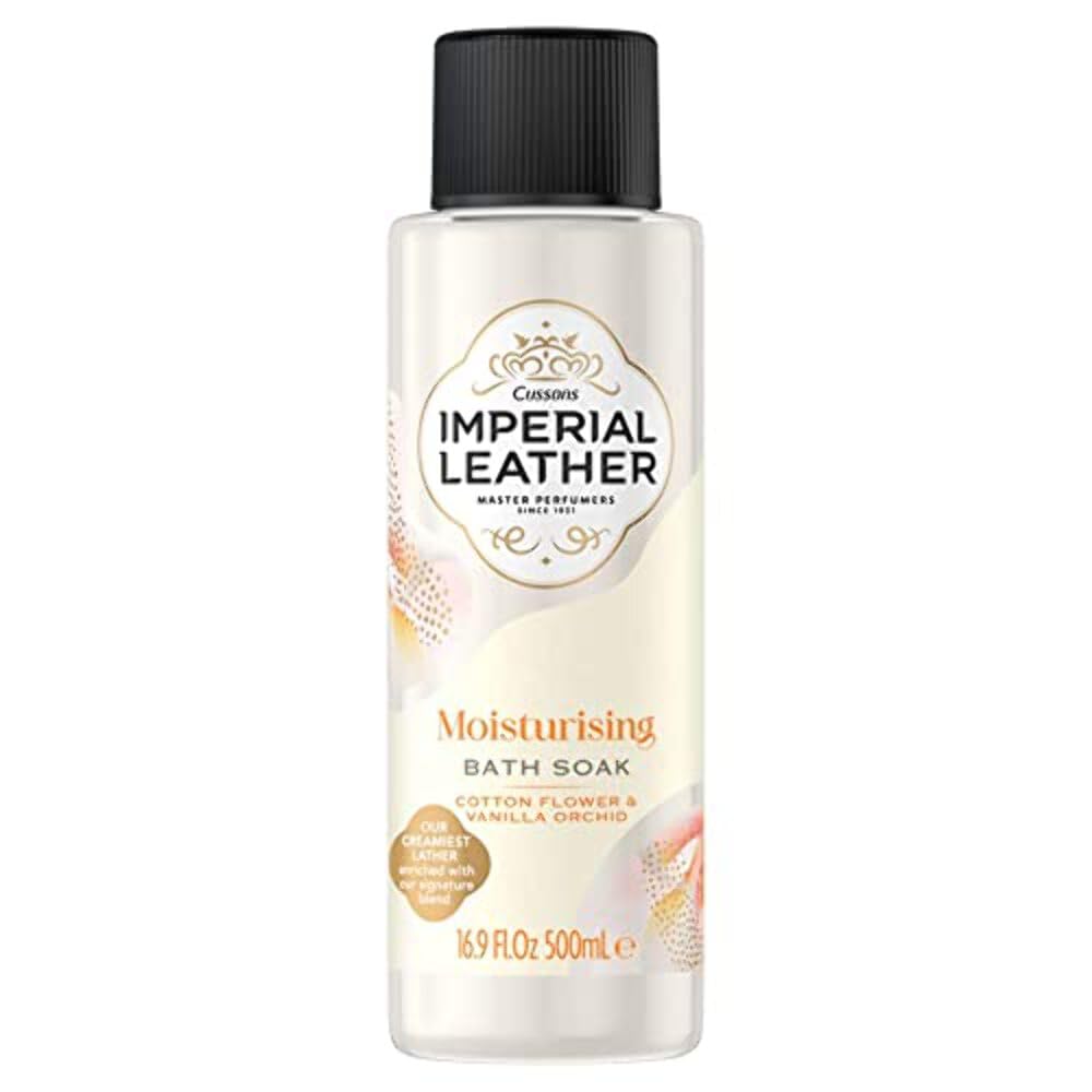 Imperial Leather LEATHER Moisturising Bath Soak Cotton Flower & Vanilla Orchid 500ml, White