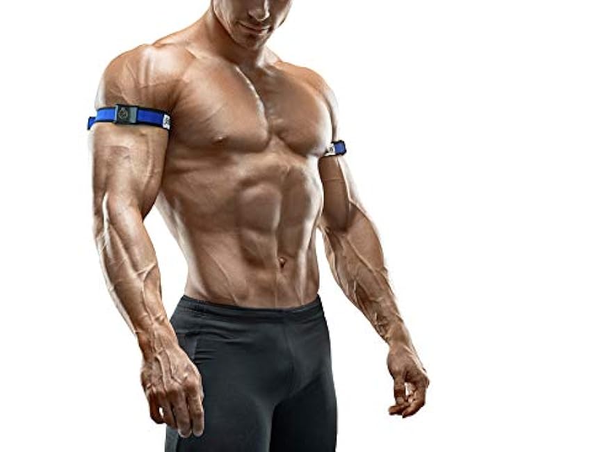 PRO 4-Pack Bundle Blood Flow Restriction Bands for Arms and Legs - Occlusion Training Bands Help You Gain Muscle Without Heavy Weight Lifting, Strong Elastic Strap + Quick-Release