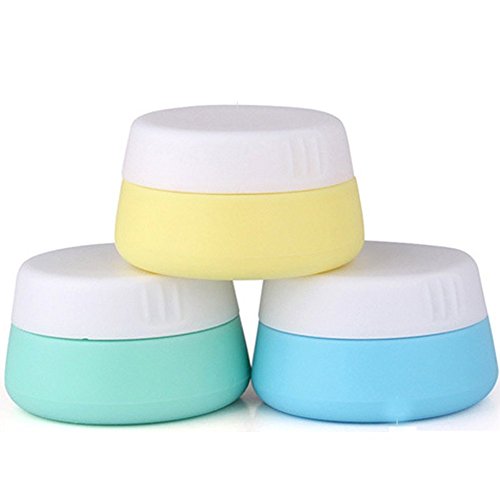 Travel Sample Jars-YUSONG 20ML Cosmetic Silicon Containers Jar with Lids 3 Pack Blue Yellow Green