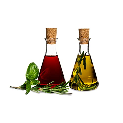 Simax Oil And Vinegar Dispenser Set, Borosilicate Glass Kitchen Oil Dispenser Set With Cork Top, Olive Oil And Vinegar Dispenser Bottle, Oil Vinegar Dispenser Set, Olive Oil Cruet Set Of 2-3.2 Oz #TOP24