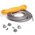 InstaTrim Self-Adhesive Flexible Moulding Trim Kit - Fast, Easy Installation with Professional Results - 20ft of Gray 1/2" Caulk Tape, Applicator Tool, & Corners