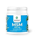 MSM +Vitamin C 365 Kapseln Vegan Unübertroffen in Reinheit und Qualität 99,9% Hochdosiertes MSM mit dem wichtigen ✓ Stärkt Knochen Vitamin C (natürlich)