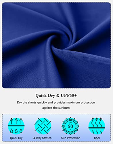 Image of SANTINY Women's High Waisted Swim Shorts with Pockets UPF50+ Long Board Swimming Shorts for Women with Liner