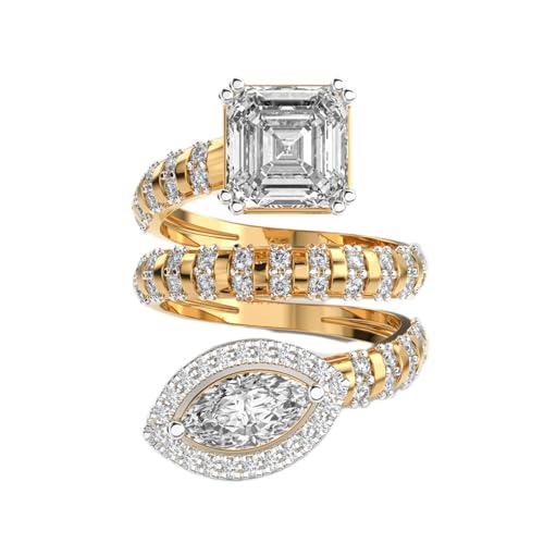 Bague cocktail Loopora en argent et moissanite pour vos soirées