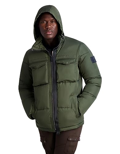 Image of KARL LAGERFELD Men's Quilted Zip Out Hood Puffer Jacket