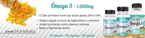 Ômega 3 Óleo De Peixe 1000mg 120 Cápsulas Epa 540 Dha 360