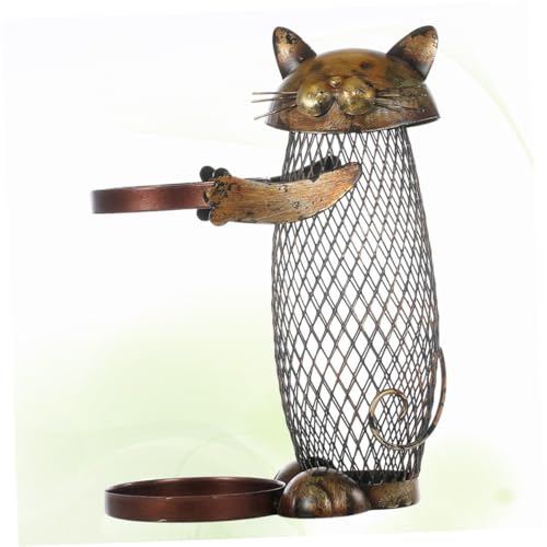 Soporte creativo para botellas de vino de hierro con forma de gato miniatura 5