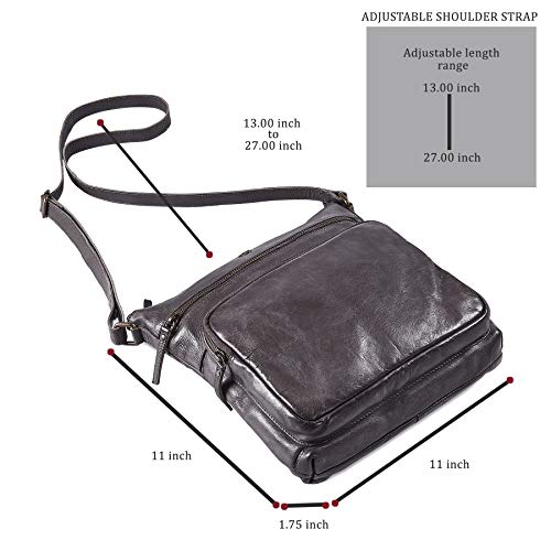Image of Crossbody Bags for Women Genuine Leather Purse Handmade Vintage Shoulder Bag Crossover Pocketbook Adjustable Strap | Handmade