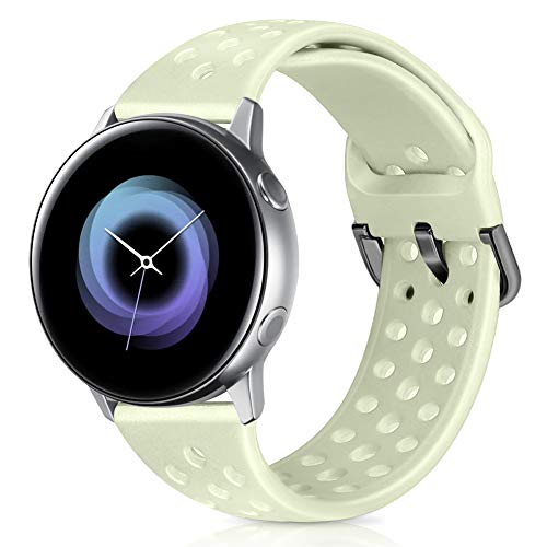 XFYELE Silicone Soft Rubber 20mm Quick Release Replacement Watch Band Compatible with Samsung/Huawei/Ticwatch/Garmin/Moto for Men and Women (Fluorescent Green, 20mm)