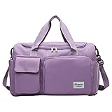 Gym Bag Women with Shoes Compartment,28L Travel Duffel Bags,Waterproof Weekender Bag for Sports Workout Travel Yoga