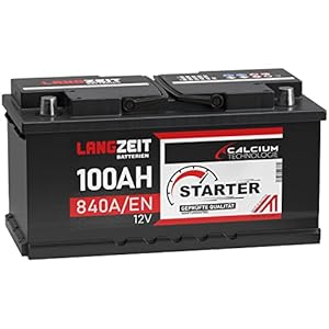 LANGZEIT STARTER Serie 12V 44Ah - 105Ah Autobatterie Starterbatterie PKW KFZ Batterie (100Ah)