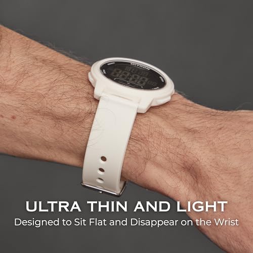 Image of Miykon Ultra-Thin Digital Watch for Men - Minimalist Waterproof Sports Watch with Large Easy to Read Display - Shockproof Resin, Super Illuminator, Stopwatch & Timer, Alarm, Dual Time, 24hr Military Time
