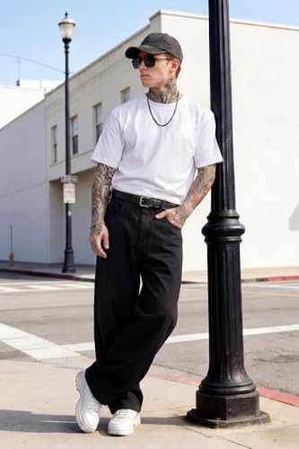 Image of GINGTTO Men's Baggy Barrel Jeans Wide Leg Y2K Denim Pants | Loose Fit Streetwear Casual Hip Hop Skater Vintage Style