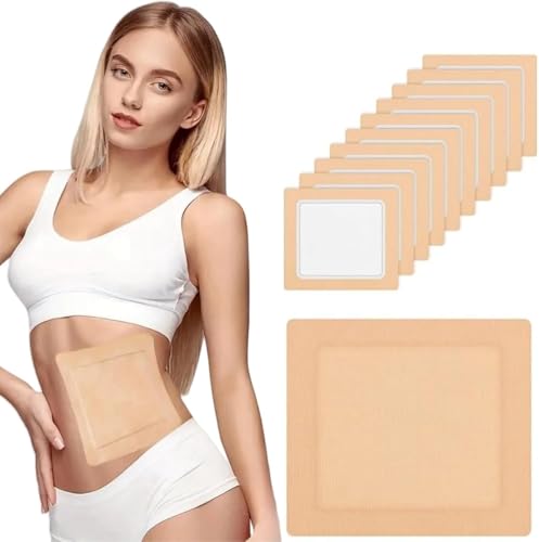 15PCS Castor Oil Pack Wrap Organic Cotton Highly Absorbent Self-Adhesive Disposable Patches 15 X 20 Cm Castor Oil Patches for Liver Stomach Belly Neck Breast Entire Body(Oil Not Included)