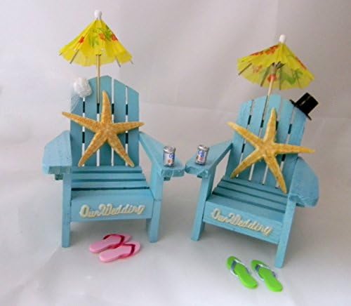 Wedding Reception Adirondack Chairs Beach Real Starfish Cake Topper