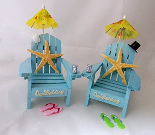 Wedding Reception Adirondack Chairs Beach Real Starfish Cake Topper #TOP1