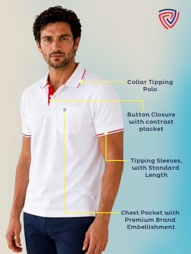 Image of Lux Cozi Men's T-Shirt with Chest Pocket | Polo T-Shirt for Man | Plain Casual Stylish | Half Sleeve| Cotton Blend Collar Polo T-Shirts for Men