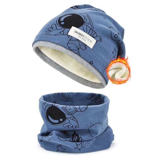 beifon Kinder Beanie Mütze & Loop Schal Set, 95% Baumwolle...