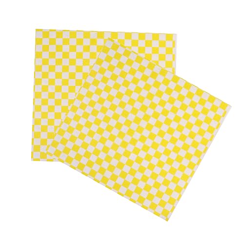 Unomor Plaid Lattice Greaseproof Paper Wrappers Food Baking Sheets for Pizza Snacks 100pcs Pack