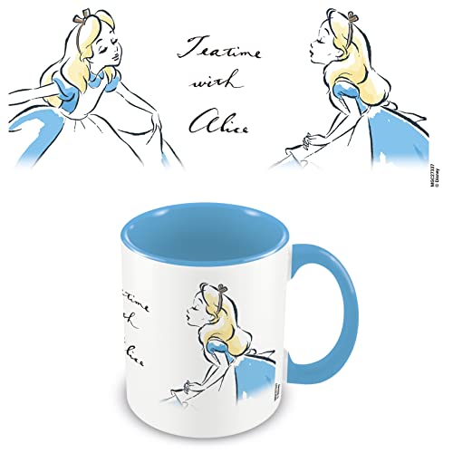Pyramid International MGC27337 Disney Alice in Wonderland Ceramic White Mug with Blue Inside and Blue Handle