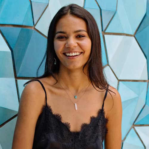 Soulku Crystal Necklace, Empowering Jewelry With Healing Crystal, Inspirational Handmade Jewelry For Women, 16" Nylon Cord With 2" Sterling Silver Extender (Quartz Crystal, Harmony) #TOP3