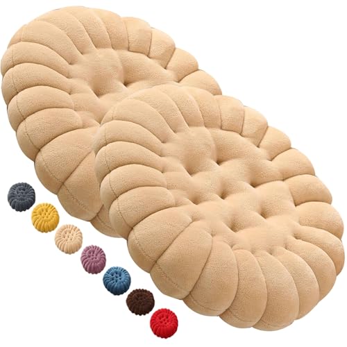 Hoowarm Set di 4/2/1 Cuscini Rotondi per Sedie Cucina, 40cm Confortevoli Cuscino per Sedie Cuscini per Sedie Sala da Pranzo per Esterno, Giardino, Cucina, Ufficio, Soggiorno(#2,40cm(15.7in) 2pcs)