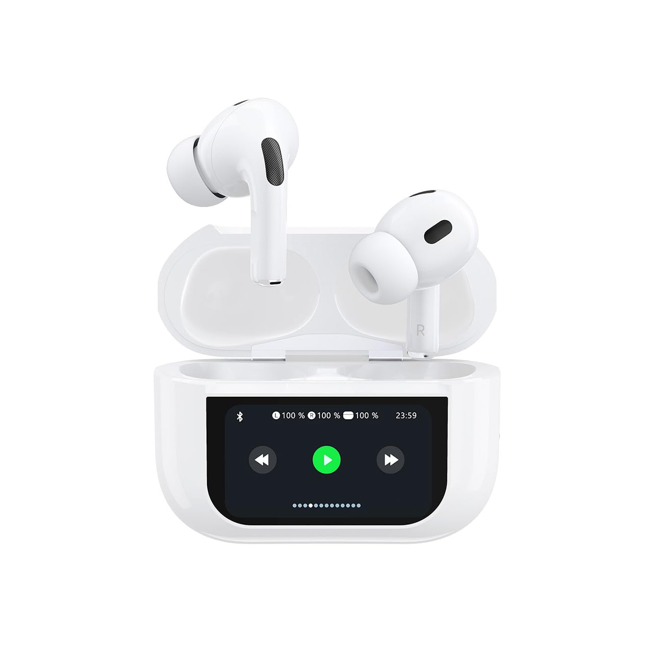 DUDAO U19 charging case touch screen showing noise control options.
